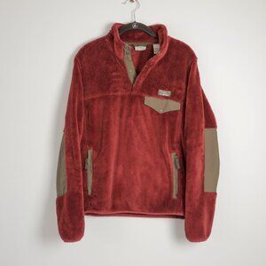 Fleece Snap Pullover Burnt Orange Hi-Pile Outdoor L.L. Bean Mens S